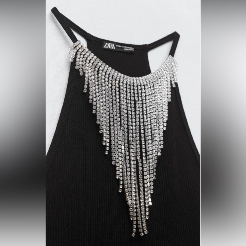 Zara Rhinestone Haltertop NWT - Picture 2 of 6